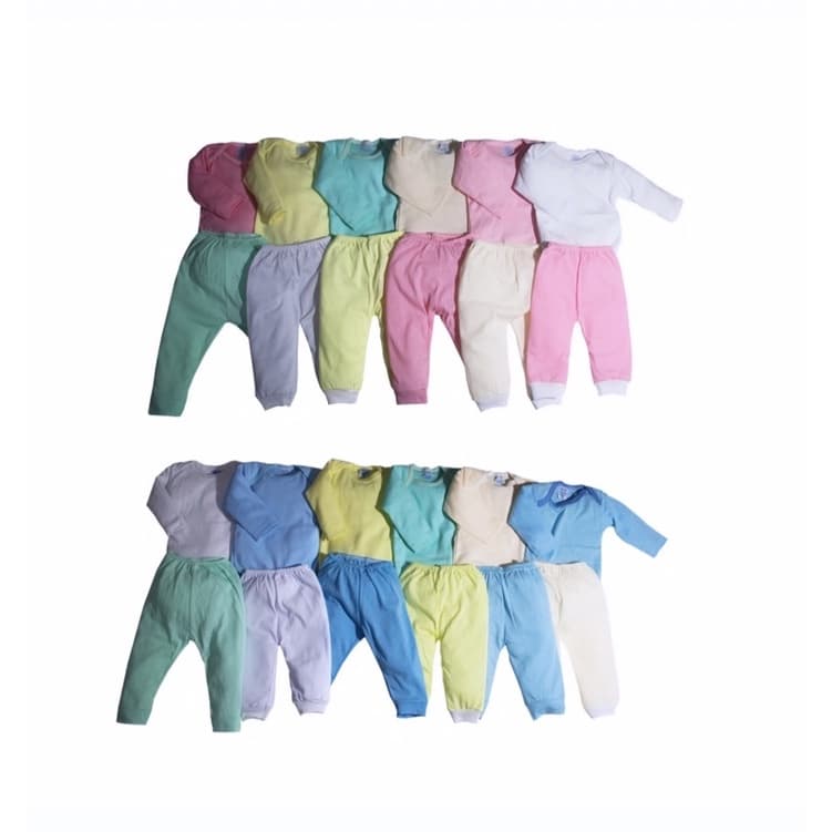 Kit 12 peças Body e Calça (6 + 6) bebê Manga Longa Maternidade  Algodão Enxoval Roupa de bebê