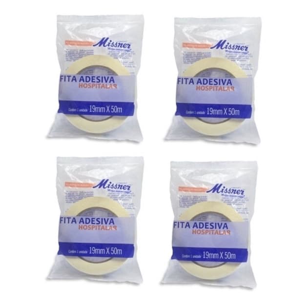 Fita Adesiva Crepe Hospitalar 19mm X 50m Missner kit c/4