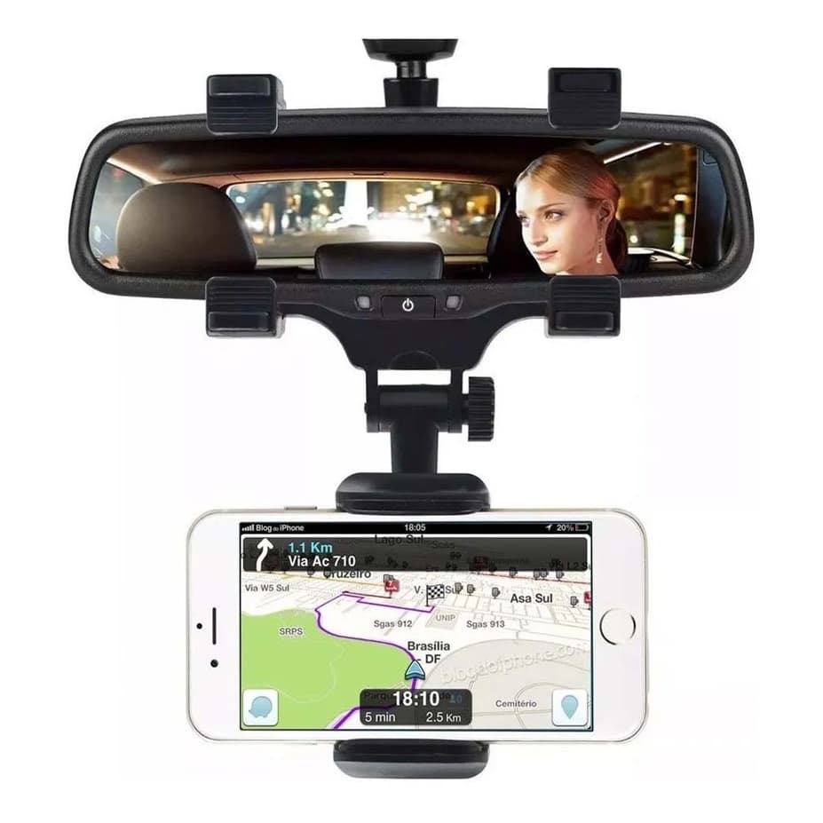 Suporte Para Celular Gps Veicular Espelho Retrovisor Carro