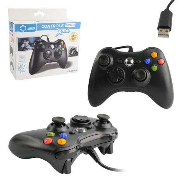 Controle USB Xbox 360 PC video game retrô P1 Fone de Ouvido