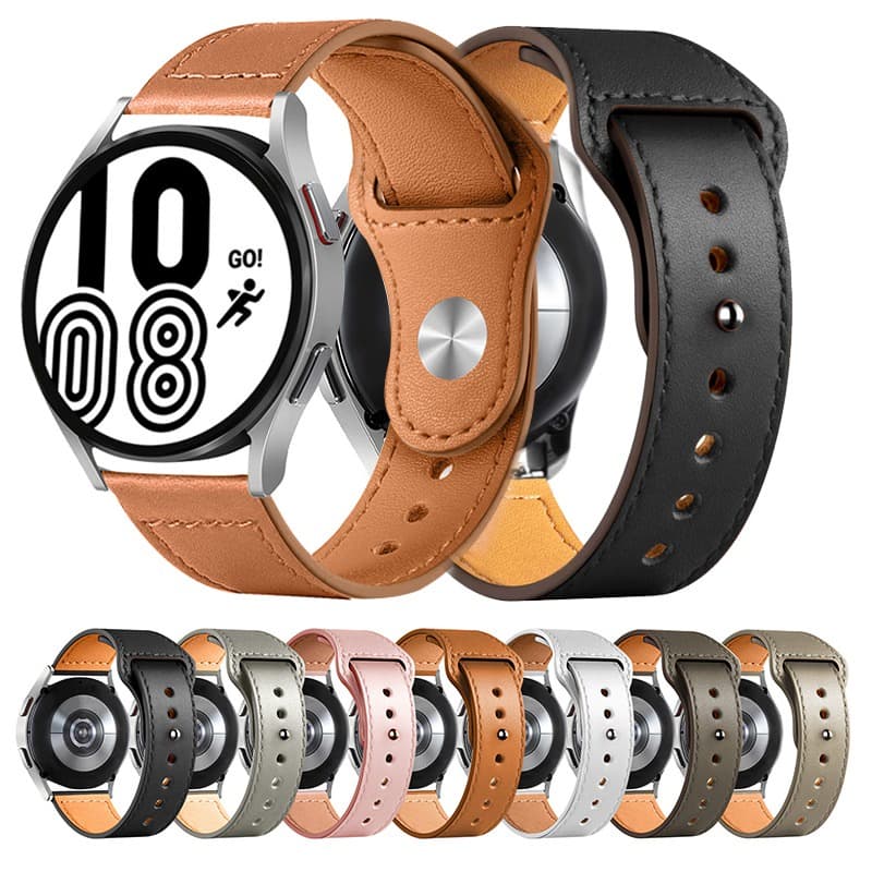 Pulseira Couro Compativel Smartwatch Watch3 41/45mmActive2 Bip GTR42/47m GTS GTR3/PRO 20/22mm