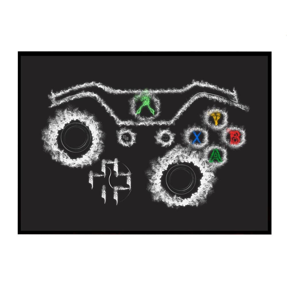 Quadro Poster Decorativo Controle Xbox 360 Video Game controle de x box jogos Tamanho 30 x 42 cm