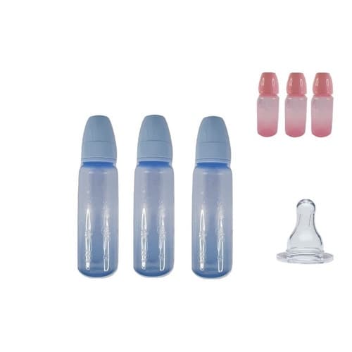 Kit 3 Mamadeiras 250ml Fly Bico Redondo Amamentacao Bebe