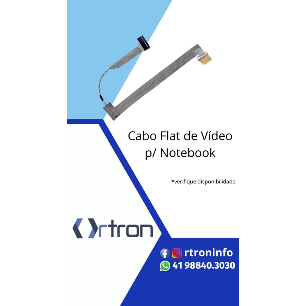 CABO FLAT DE VIDEO SEMI-NOVO P/ NOTEBOOK