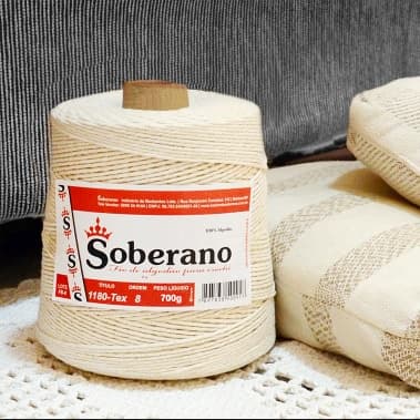 Barbante Cru Fio N° 4, 6, 8 Soberano 700 gramas 100% Algodão Para Crochê e Tricô