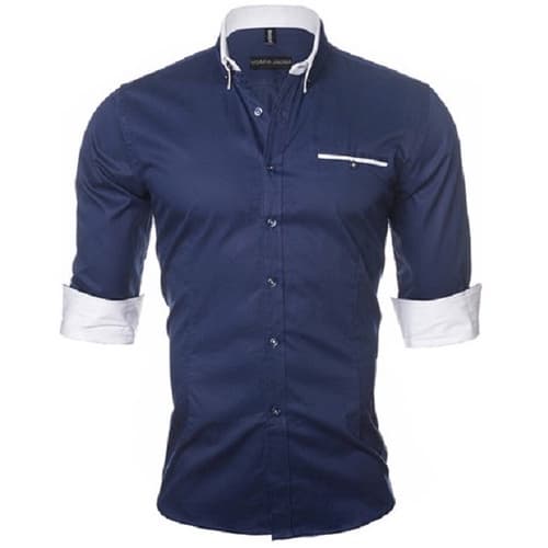 Camisa Social Slim Meia Manga Estilo Asiático Lançamento