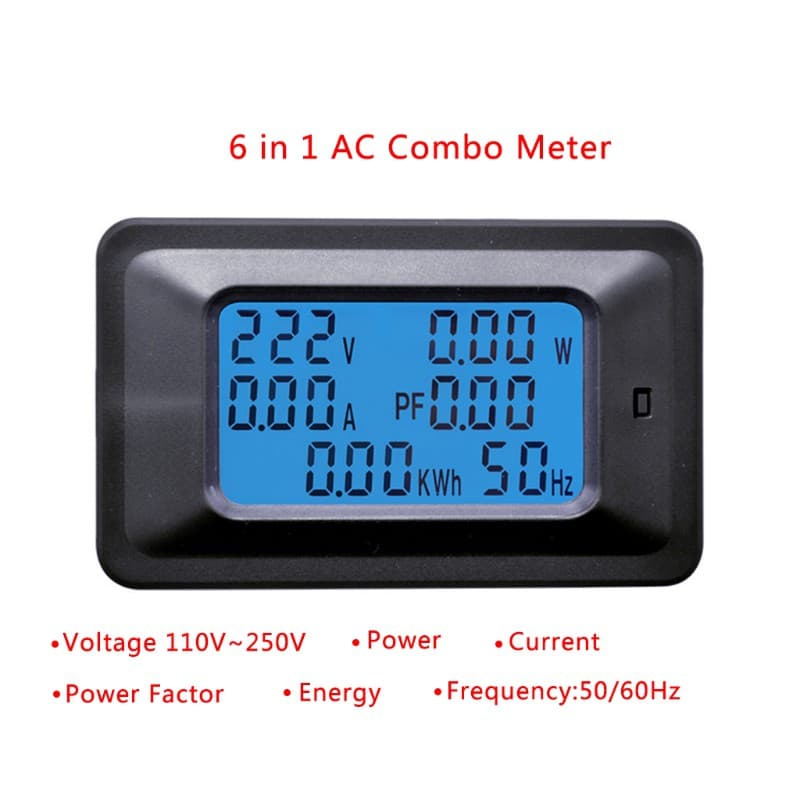 20 / 100a Lcd Painel Digital Medidor Energia Watt Medidor Tensão Kwh Voltímetro Amperímetro