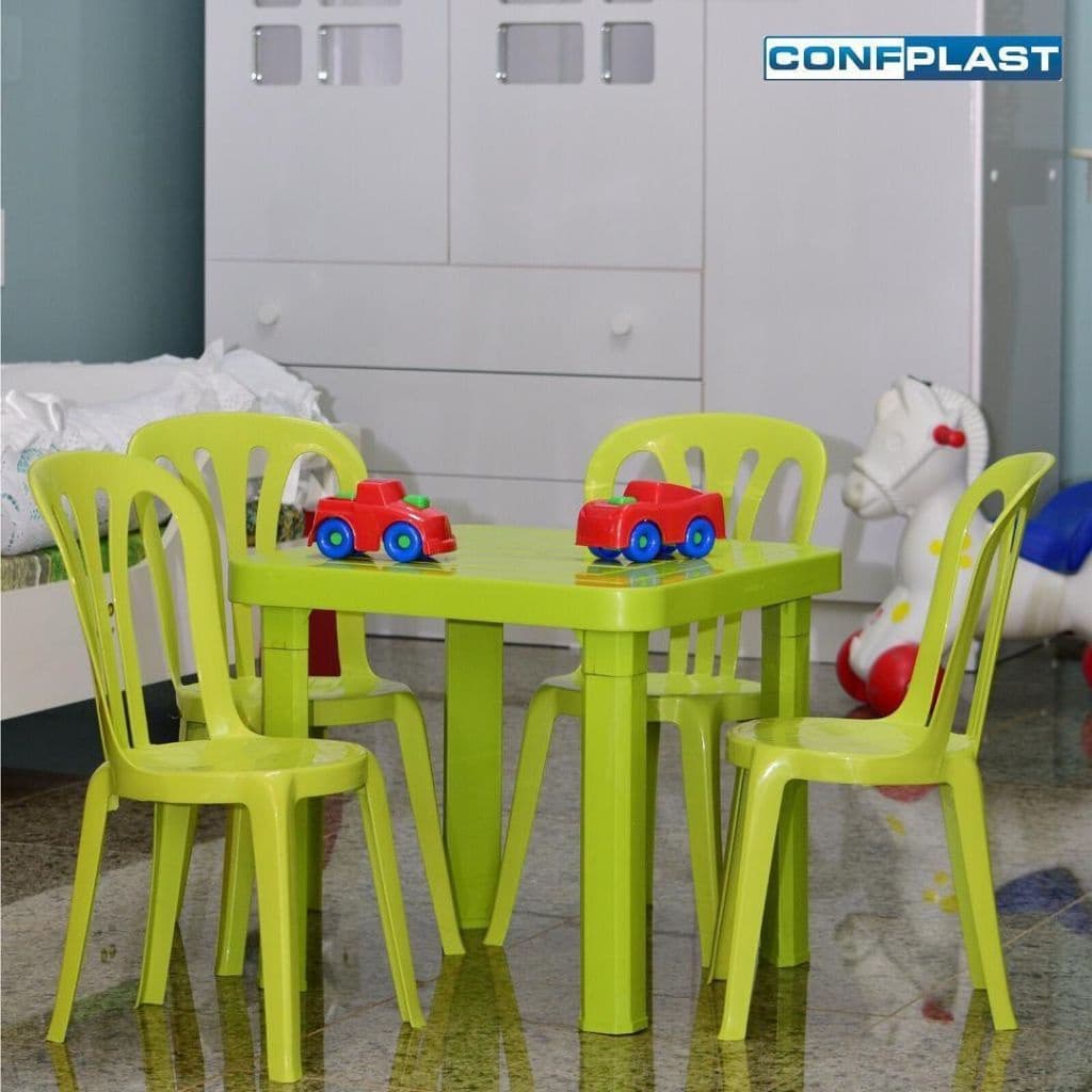 Kit Mesa Mesinha Infantil Desmontável + Cadeira P/ Crianças Estudo Alimentação Multiuso Praia Piscina