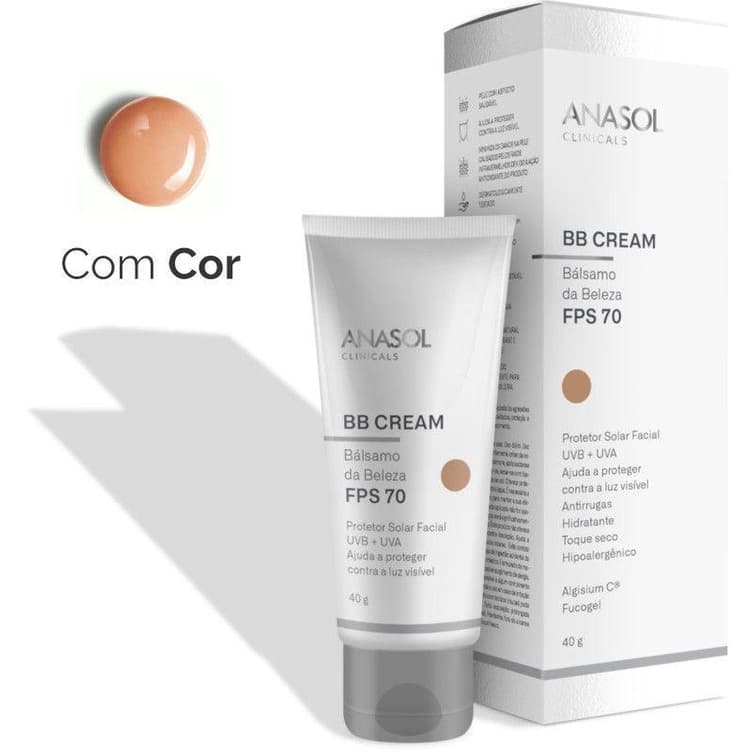 Protetor Solar Facial BB CreamAnasol Clinicals FPS 70 Vegano 40g