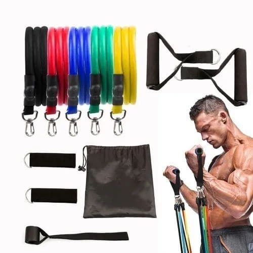 Kit Elástico Para Treino Exercícios Malhar Musculação E89 alças de espuma almofadada forte com clipes de liga de zinco e D-ring