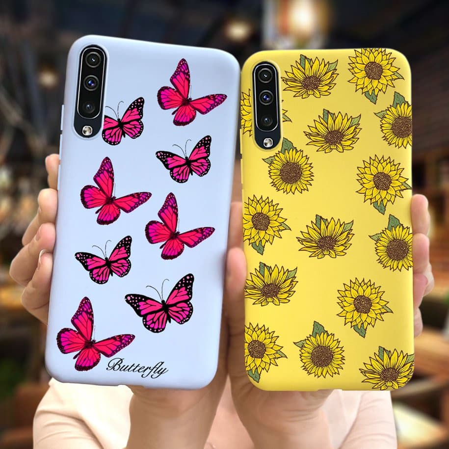 Samsung Galaxy A30S A50S Case Cute Sunflower Butterfly Candy Painted Slim Cover Samsung A50 2019 A 50 S A 30S Soft Casing