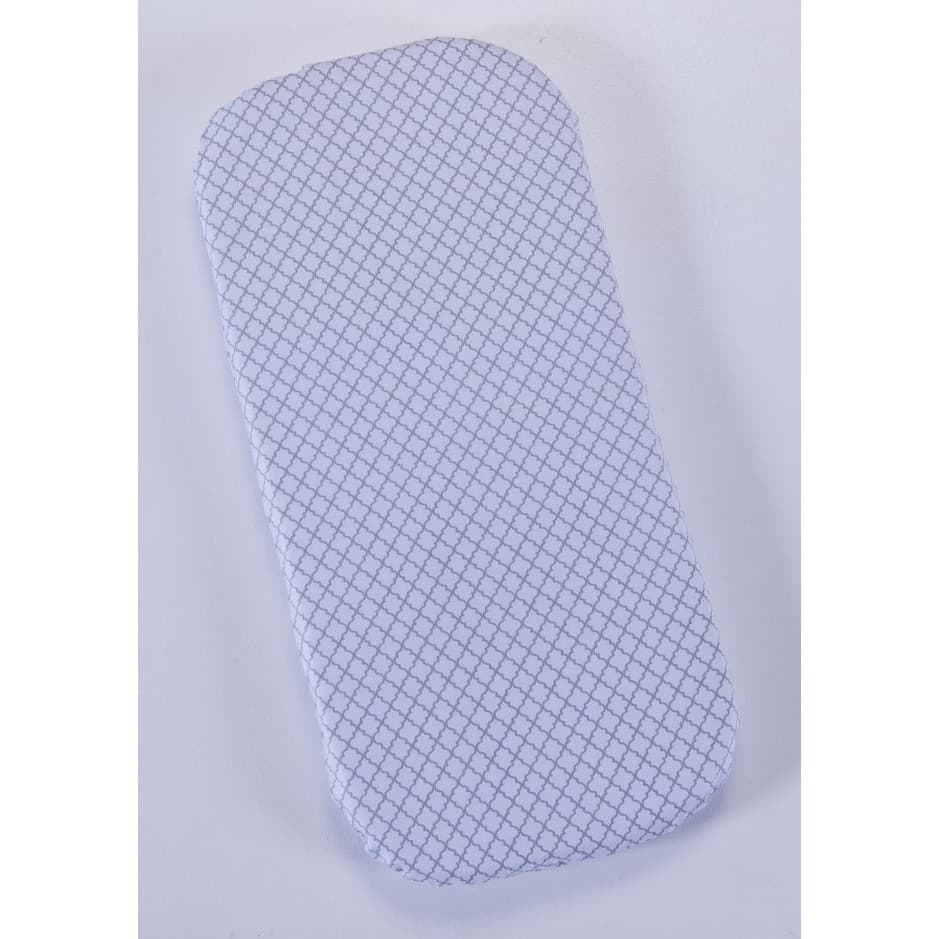Colchão para carrinho moisés Cinza Coméia - Colchonete oval para carrinho Cinza Tricoline 100% Algodao