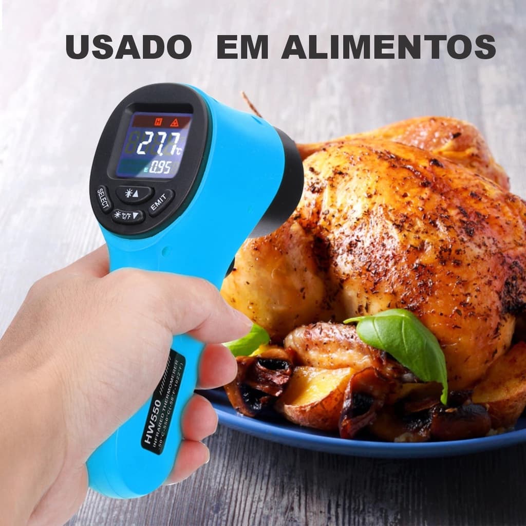Termômetro Culinário Termômetro Digital Infravermelho Culinária Portátil sem contato Termômetro Lcd Laser Industrial