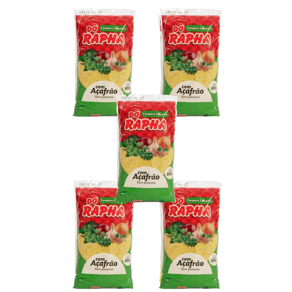 Kit 5 Temperos Completos Com Açafrão - Tempero - 2,5kg - Produtos do Rapha