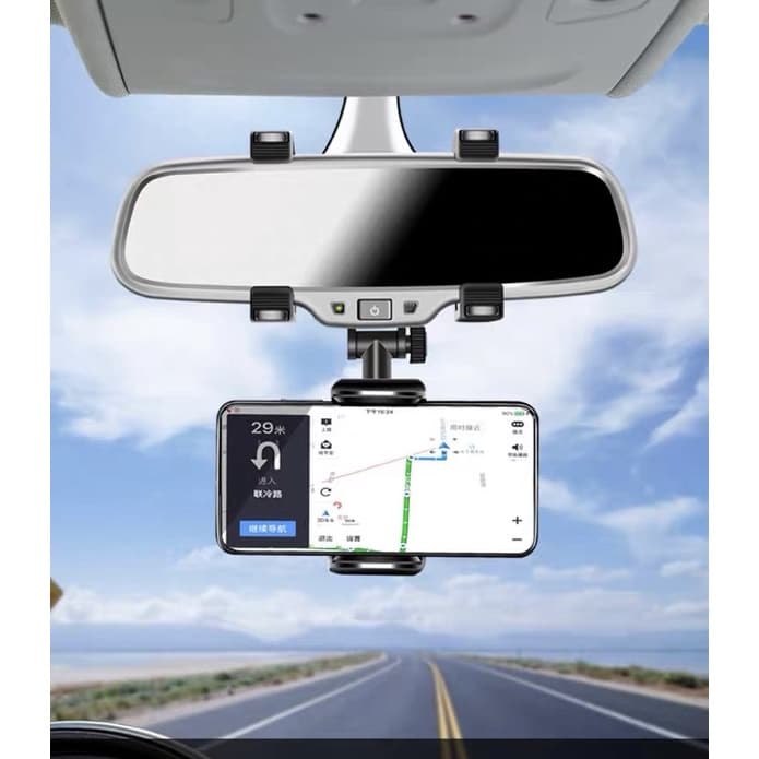 Suporte Celular e Espelho Veicular Automotivo Encaixe No Retrovisor Carro Caminhão Gps 360° Universal Clipe