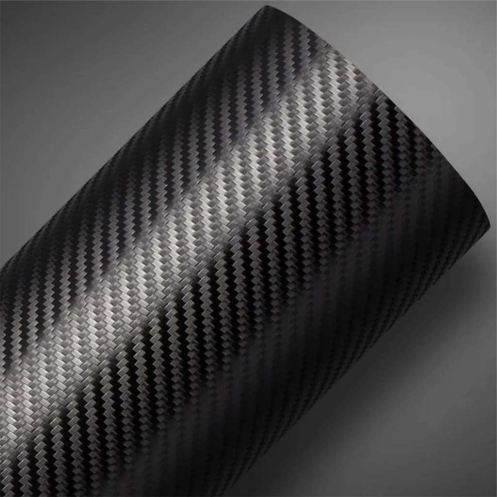 Adesivo Fibra de Carbono 3D Preto para Envelopamento Automotivo Moveis Motos Impermeável