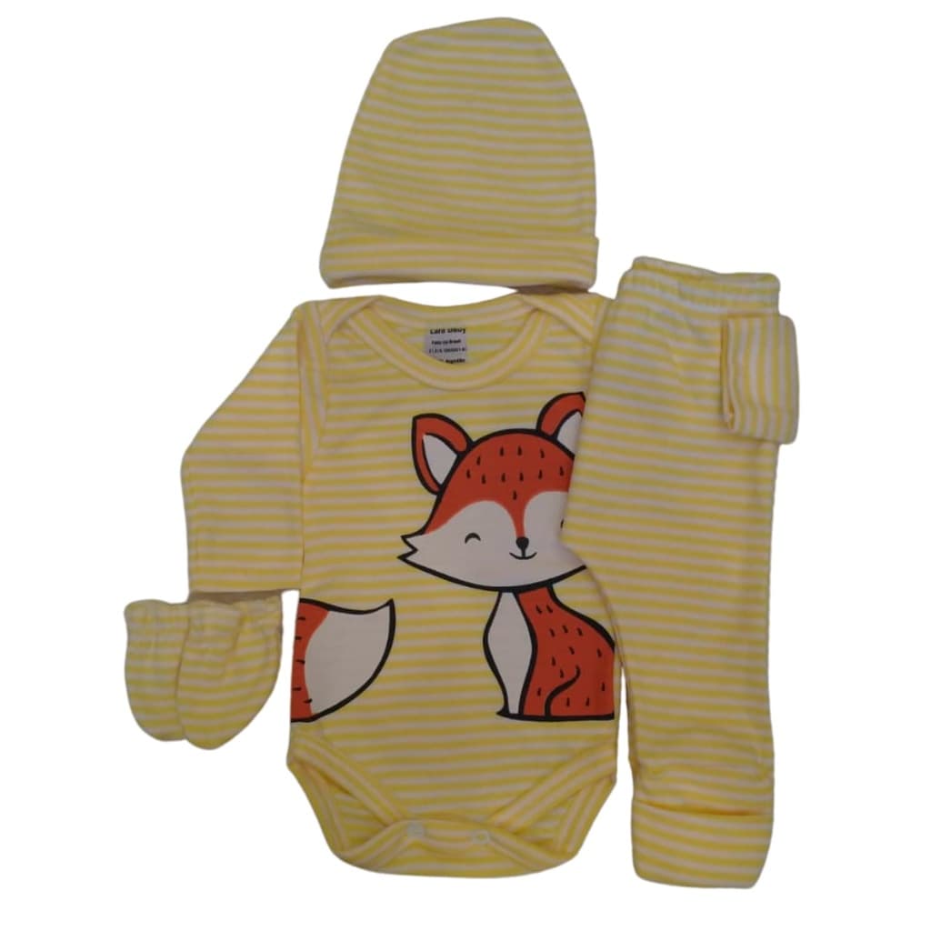 Body Bebe  Kit Roupa de Bebê 4 peças  mijão pé reversível/ touca/pantufa  Enxoval Bebe Roupinhas de Bebê Menino Menina
