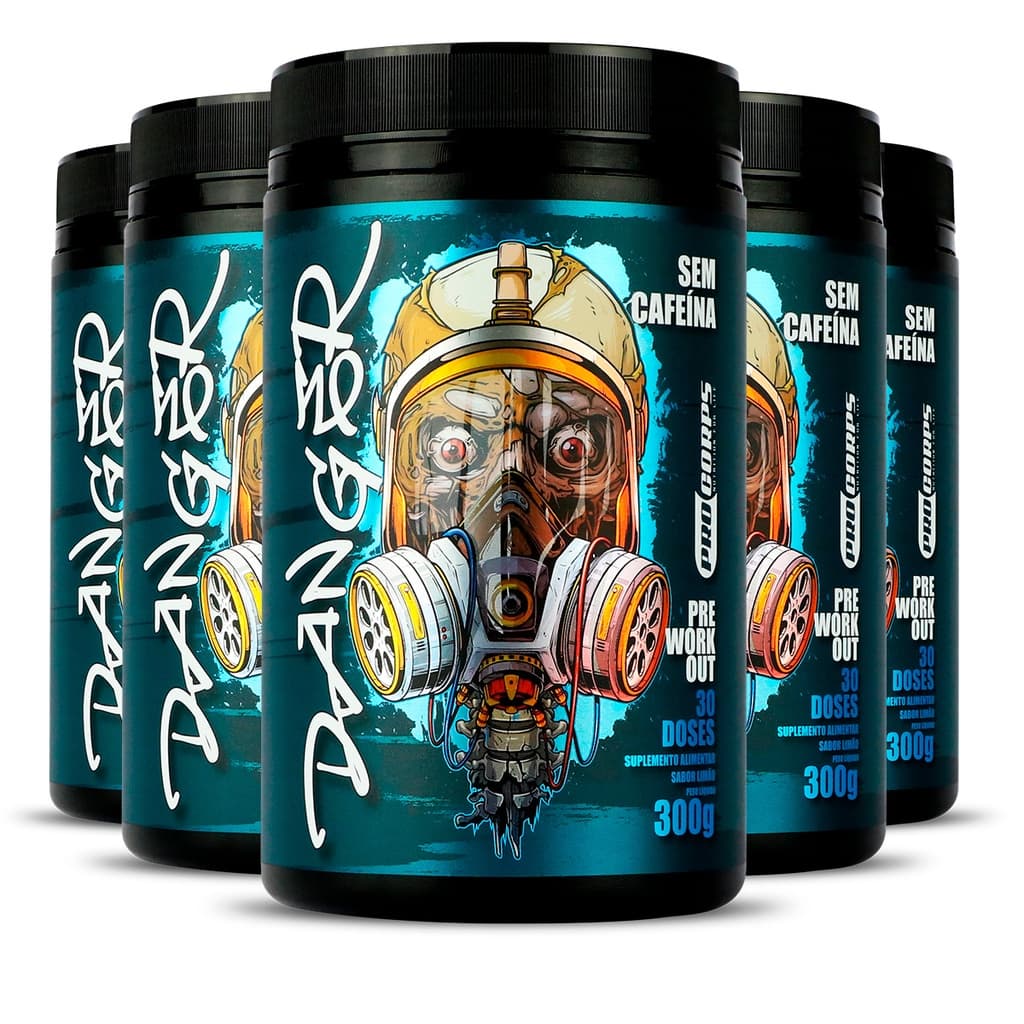 5 Pré treino Danger - Preworkout sem cafeína - Pro corps