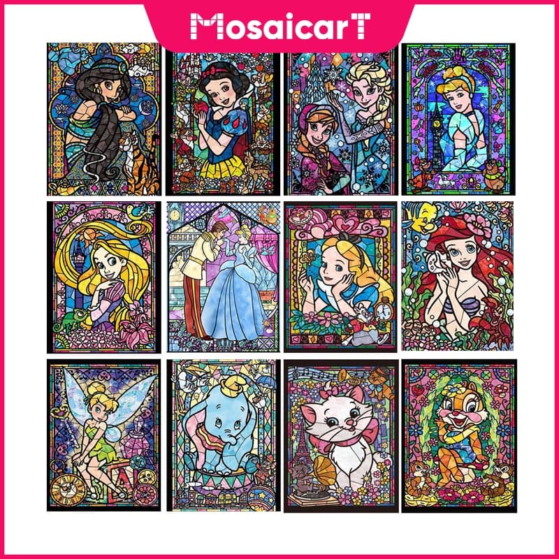 Ameiar MA 5D Disney Princesa Pintura Diamante DIY Dos Desenhos Animados Completa Do Ponto Da Cruz Decoração De Casa 30x40 Cm/40x50