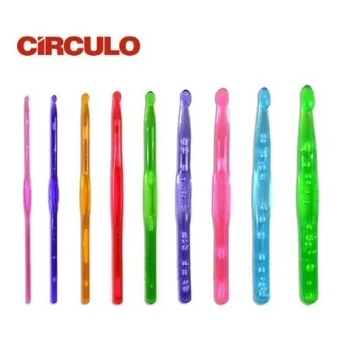 9 Agulhas Para Crochê Acrílico Tricô Malha Barbante - Agulha Crochê Marca Original Círculo