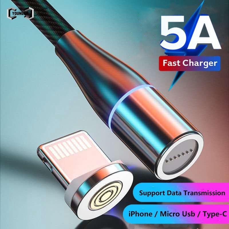Cabo De Carregamento Rápido 5A Micro USB/Tipo-C Carregador Liga De Alumínio Trançado