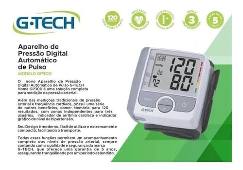 Aparelho De Pressão Arterial Digital Automático Pulso Gp-300 Envio Imediato!