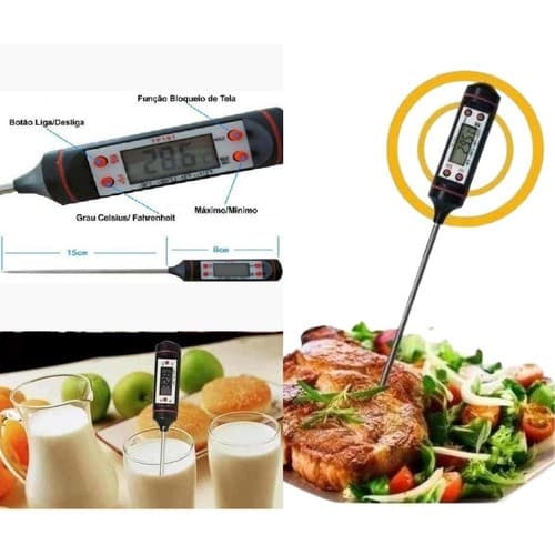 Termometro Alimentos Linha Espeto Digital Cozinha Culinario