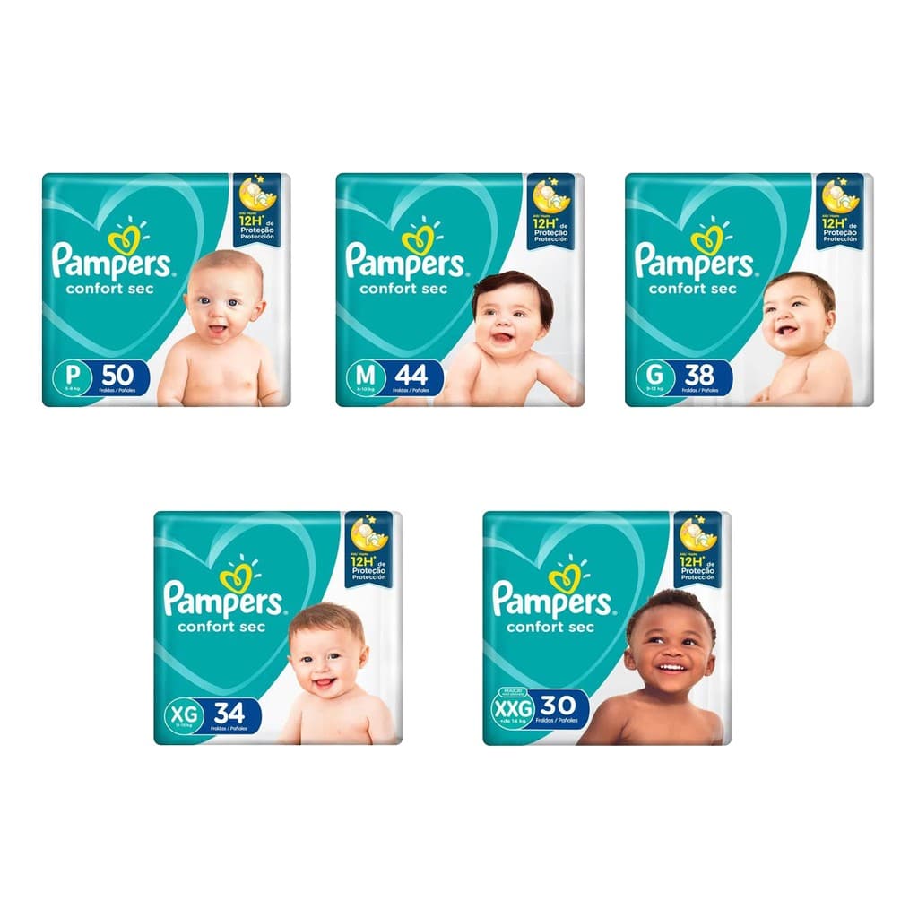Fralda Pampers Confort Sec Pacote Mega