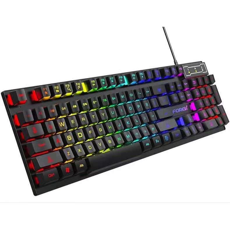 Kit teclado e mouse RGB Gamer Semi Mecânico Iluminado com LED