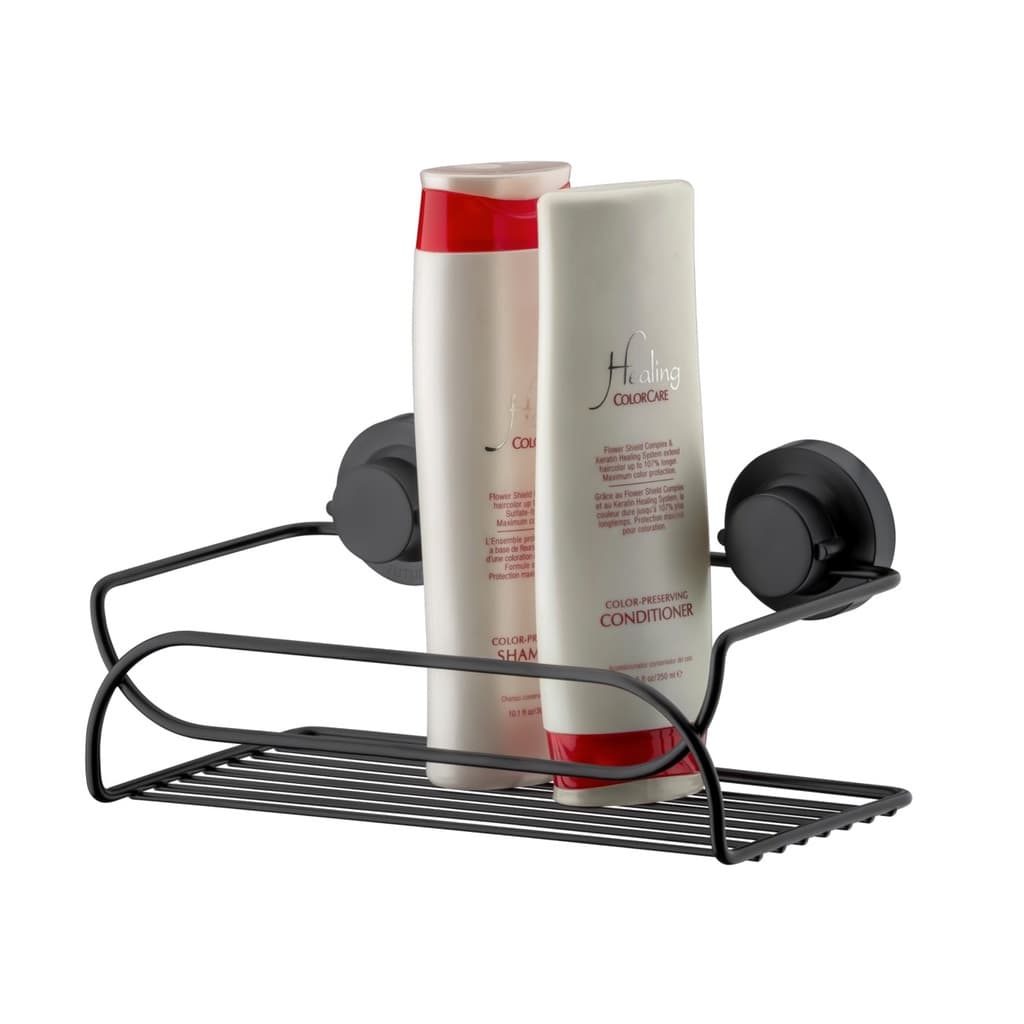 Suporte Porta Shampoo Prateleira Ventosa Parede Banheiro Preto Fosco - 4050PT Future
