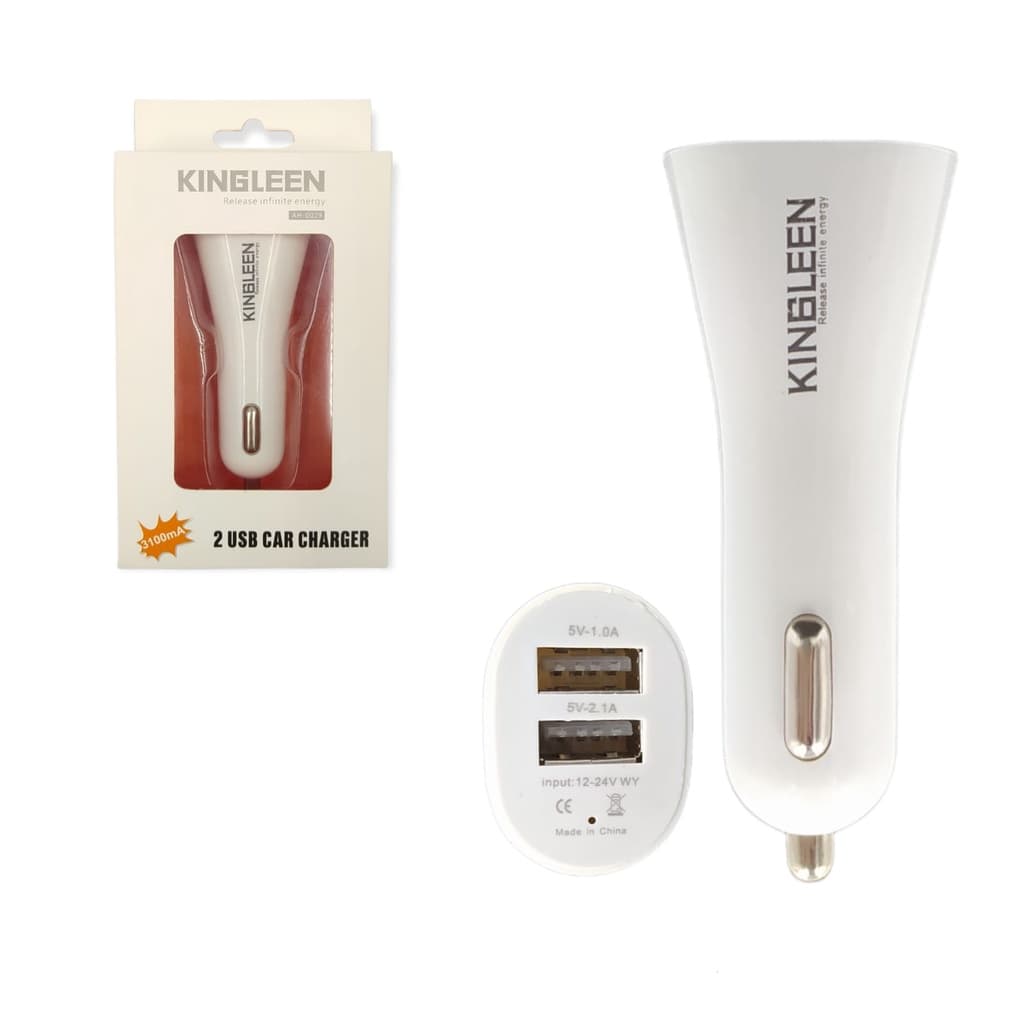 Carregador Veicular 2 Usb Carro Rápido Simples Kingleen Atacado Revenda