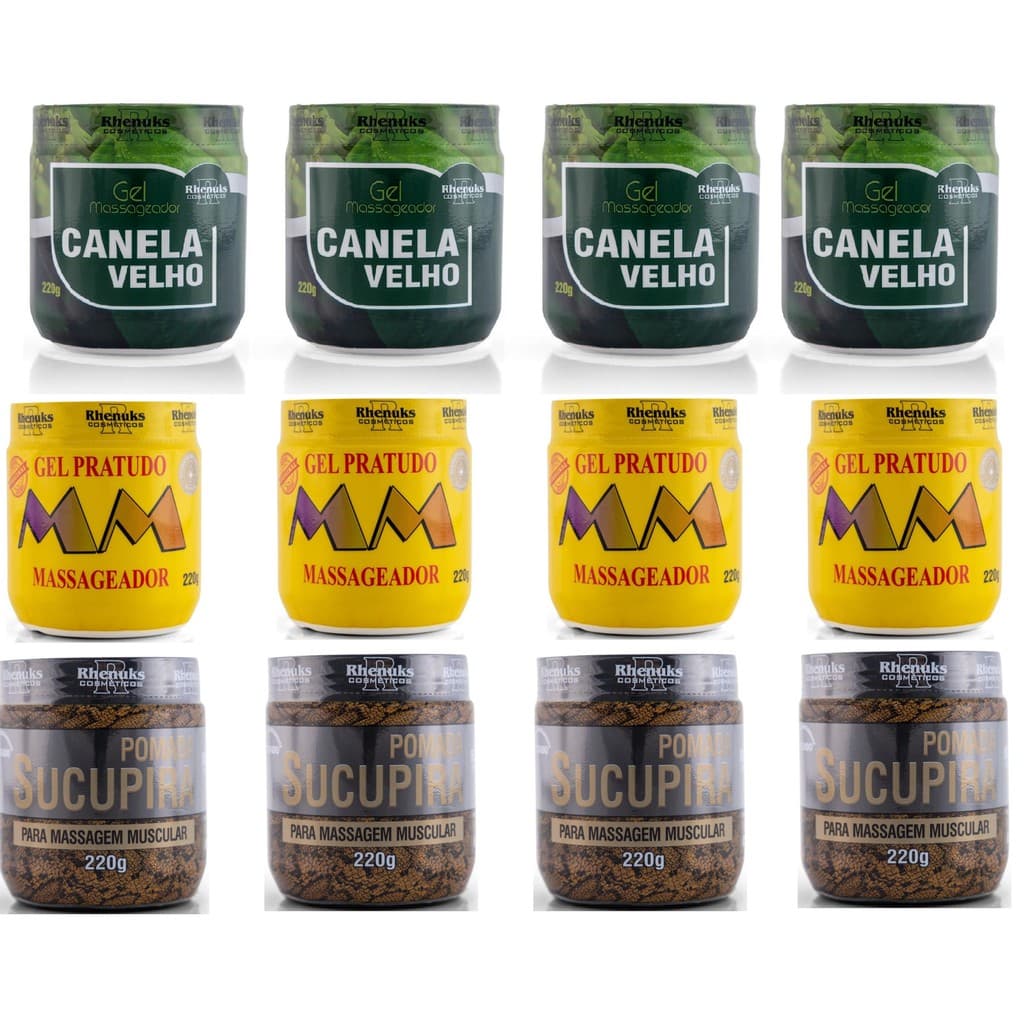 Kit 12 Gel Massageador 200g pote - Rhenuks