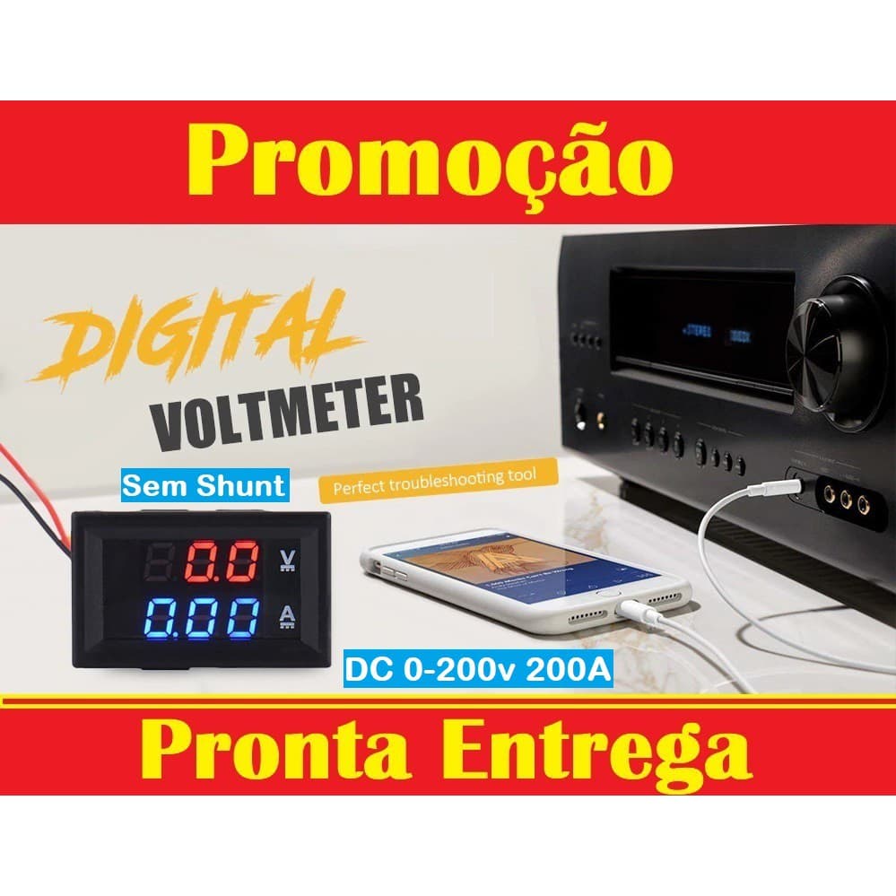 Voltímetro Amperímetro Led Digital 0-200v 200a - Promoção Oferta