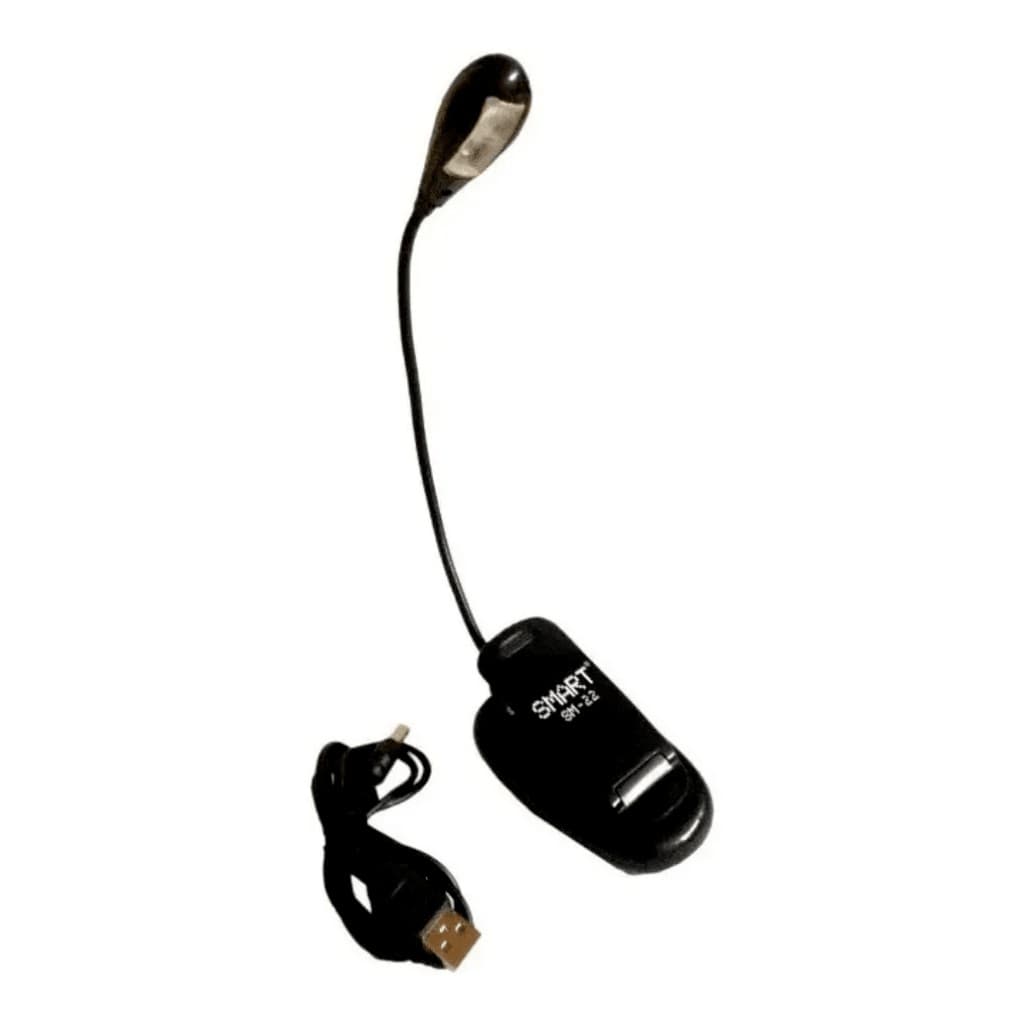 Luminária Led Clip Flexível Portátil Para Leitura 2 Leds Para Estante Partitura