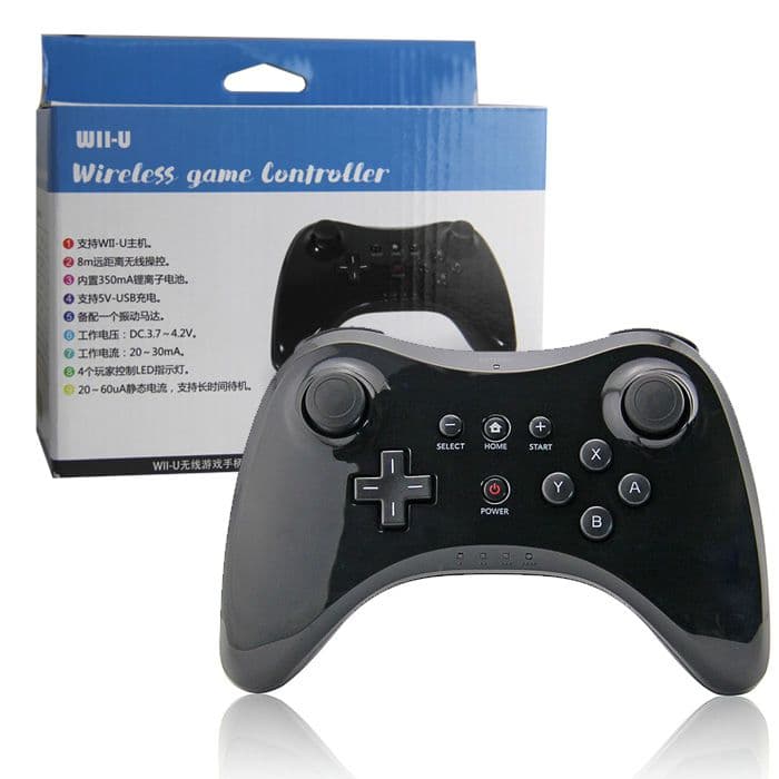 Controle Sem Fio Nintendo Wii U Pro Wireless Bluetooth Preto