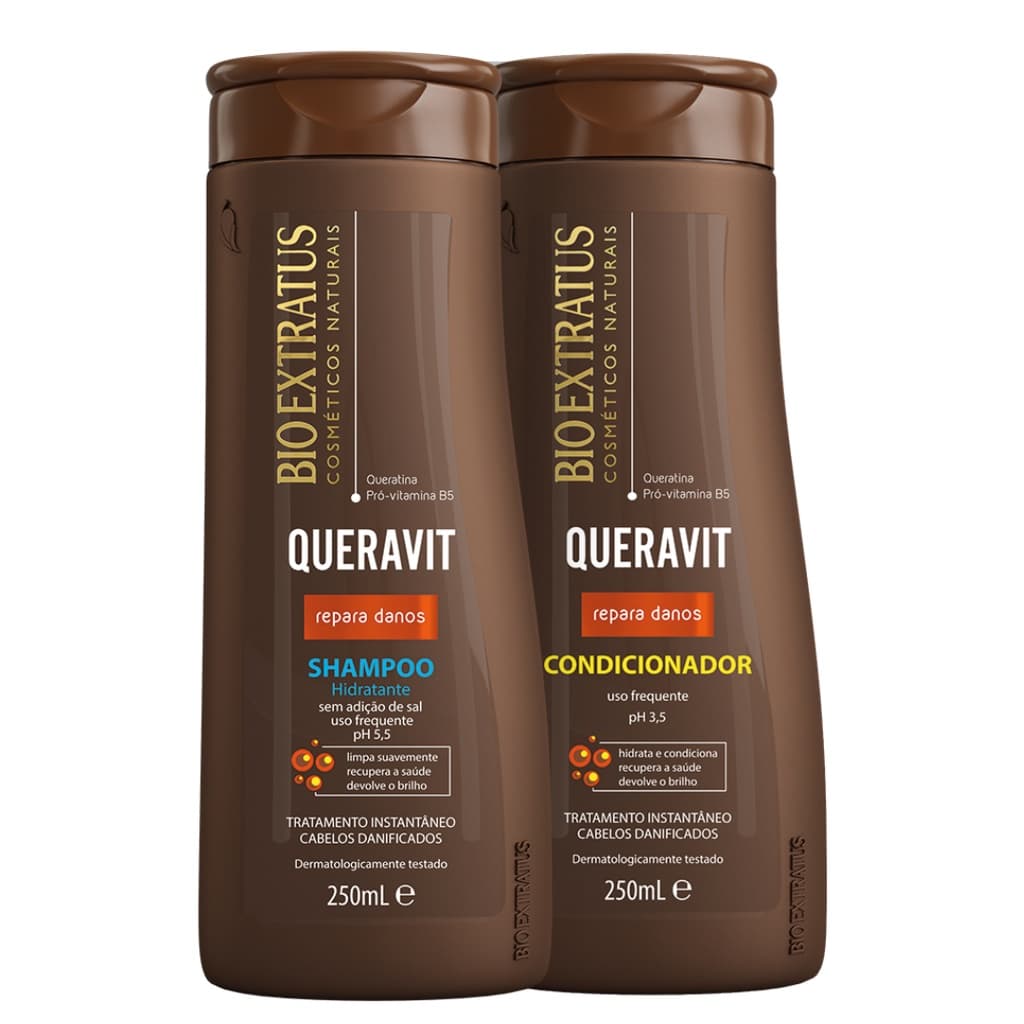 Kit Queravit Shampoo Hidratante 250ml + Condicionador 250ml Bioextratus