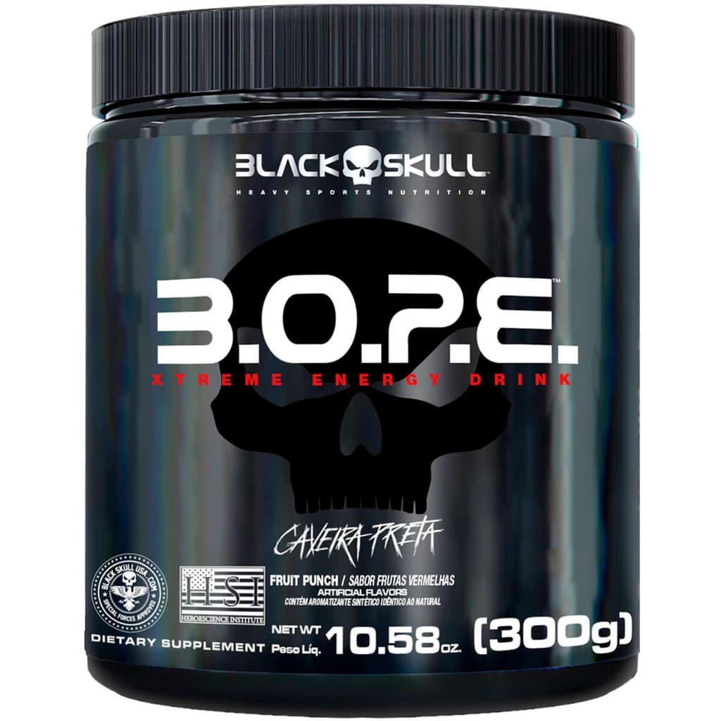 Bope Pré Treino - Pote 300g - Black Skull (com Beta Alanina)