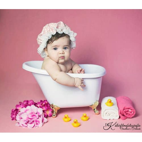 Banheira Vitoriana + Patinhos Props Newborn Acompanhamento - Ensaio Fotográfico - Estúdio - Photo Props