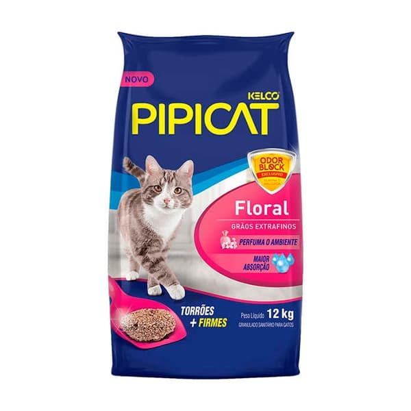 Areia Sanitária Kelco Pipicat Floral - 12kg