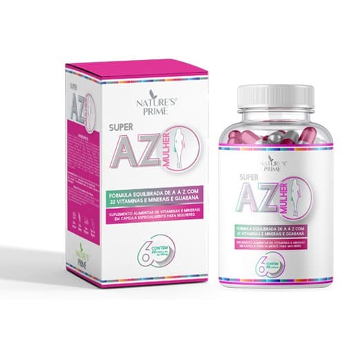 Super AZ Mulher Nature's Prime Vitamina A E ,22 Vitaminas e Minerais