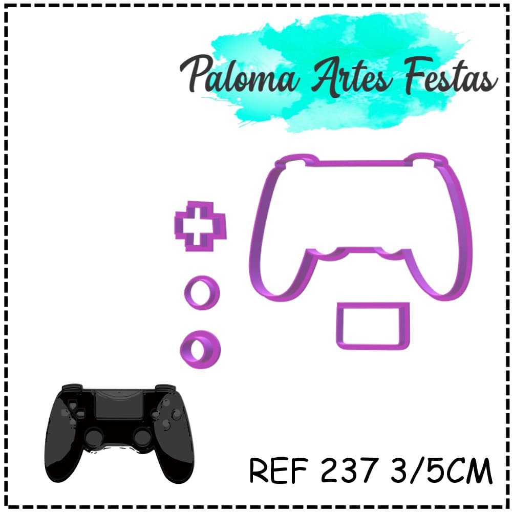 Cortador Kit Controle De Video Game 3cm 5cm pasta americana biscuit