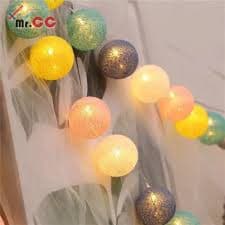 Cordão Led Cotton Luminária 10 Bola Decoração Festa Colorido