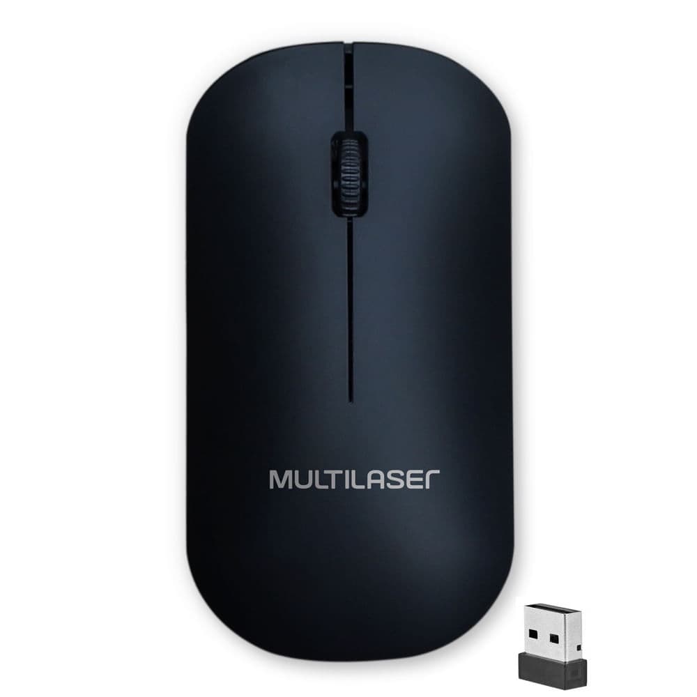 Mouse Sem Fio Ergonomico 2.4 Ghz 1200 Dpi Preto Usb Economiza Pilha Power Save MO307 Multilaser