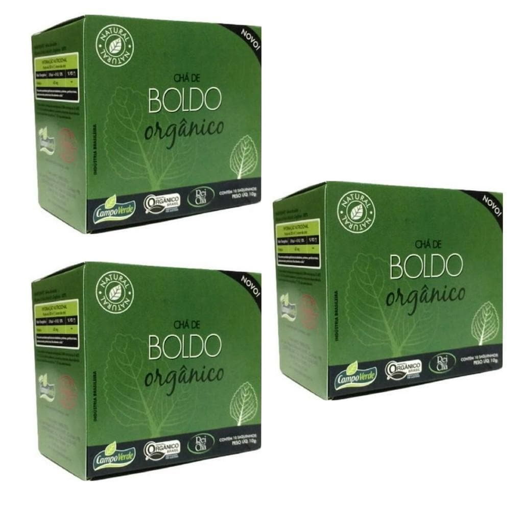 Kit 3cx Chá de Boldo – Orgânico (30 sachês) – Campo Verde