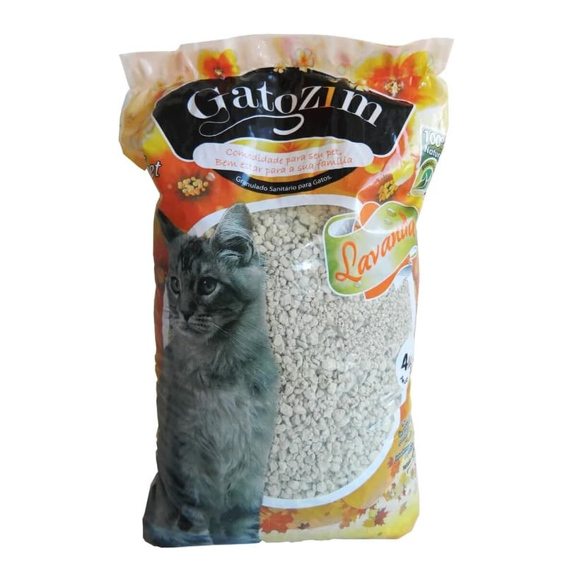 Areia Sanitária Para Gatos Gatozim Lavanda - 4 Kg