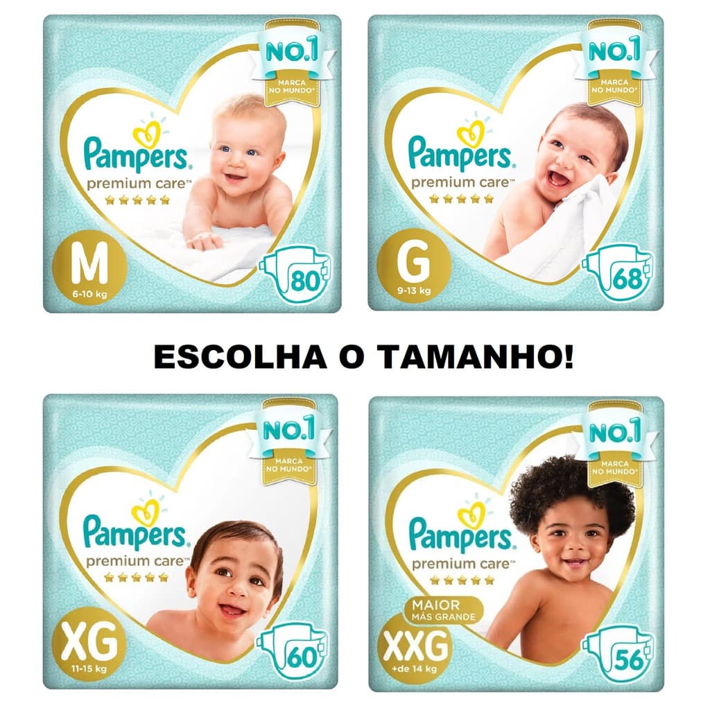 Fraldas Pampers Premium Care Jumbo