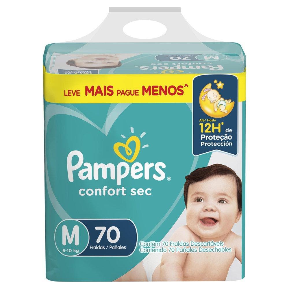 Fralda Pampers Confort Sec Pack Tamanho M com 70 un