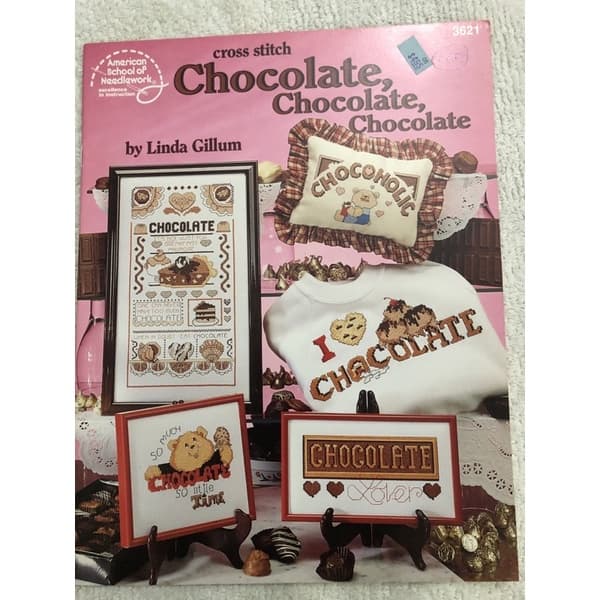 Livro Revista com gráficos para bordado Ponto Cruz, importado USA - American School of Needlework - Chocolate