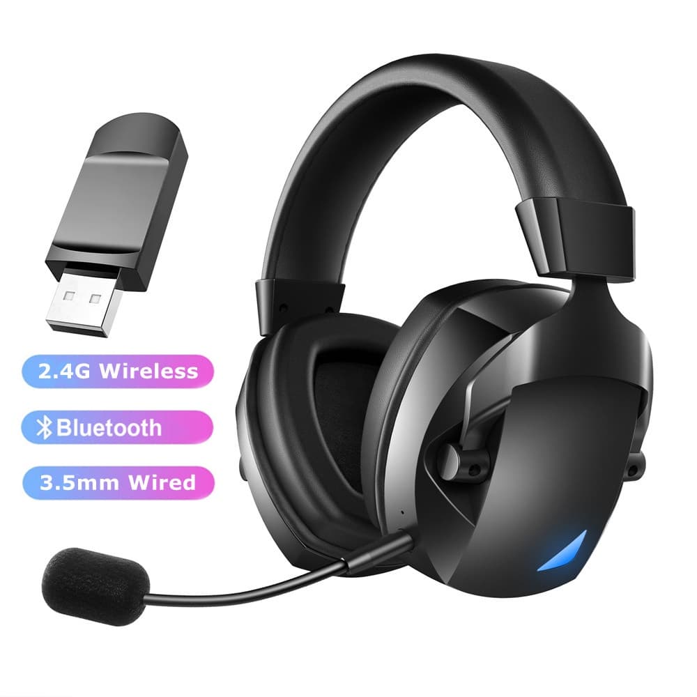 Fone De Ouvido Para Jogos Sem Fio/Com De 2.4 Ghz Microfone Sobre Fones Bluetooth PS5 PS4 PC Phone