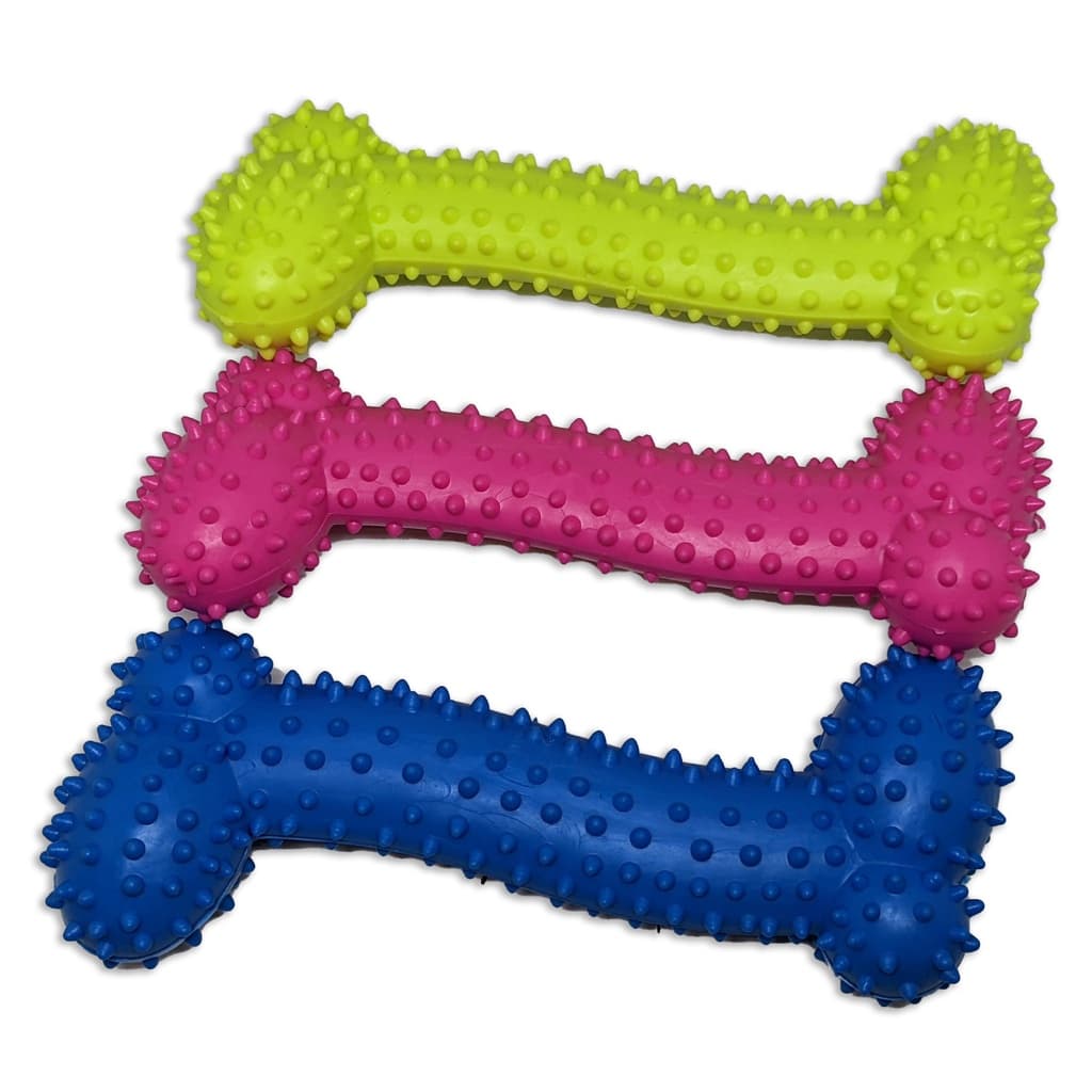 Osso Cravo Espinho Mordedor Anti Stress Grande Médio 15.5cm 11cm Brinquedo De Borracha P/ Cães Pet